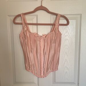 Victoria's Secret Blush Satin Lace-Up Corset